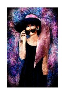 Audrey Hepburn Portrait Painting Canvas Movie Art Poste