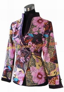 Chinese Traditional Flower Jacket Coat Hot Pink WHJ 117