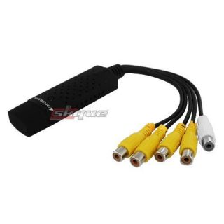 Skque USB DVR Video Audio Adapter 4 Channel Easy Cap Capture Black 