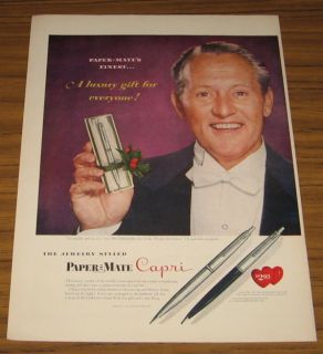 Original 1955 Vintage Ad Paper Mate Capri Pens Art Linkletter .