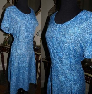 VINTAGE 1940S OCCASIONAL, OFFICE, DAY DRESS,   L/XL/XXL  LIGHT AND 