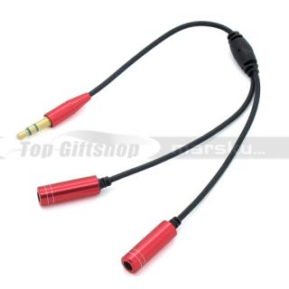   Male 1 to 2 Dual Female Y Splitter Audio Cable Adapter