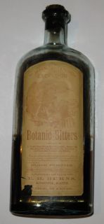  Excelsior Botanic Bitters E.H. Burns Augusta Maine ME Bottle 1870 Cure