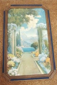 Atkinson Fox Antique Print Majestic Splendor Art Deco Frame Garden 