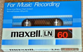 Maxell LN 60 SEALED Blank Audio Cassette Tape