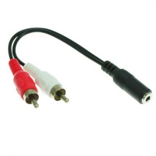   Phono RCA Male Audio Extension Cable 1 8 Stereo Jack Dual RCA
