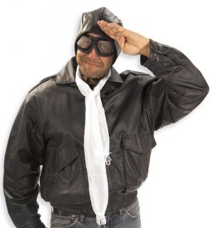    Dress Top Gun Pilot Biggles Aviator Kit Helmet Goggles Scarf 13009