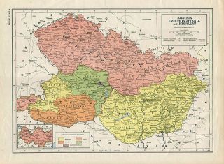 Czechoslovakia After WW2 Authentic Vintage Map 12x16 Genuine 63 Years 