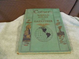 1941 Book Collierss World Atlas and Gazetteer Maps History Printed in 