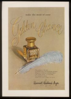 1949 Harriet Hubbard Ayer Golden Chance Perfume Ad