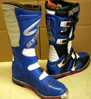 AXO RC6 Boots Off Road Dirtbike Motocross Blue White Size 12