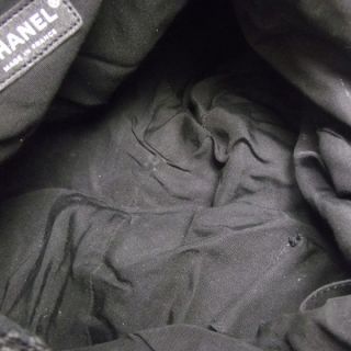 Chanel Tweed Boucle Knitting Bag Purse Handbag Black