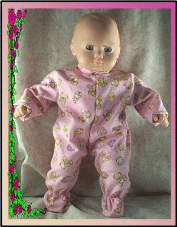 Doll Clothes 14 16 American Girl Bitty Baby Sleeper Pajamas Bears 