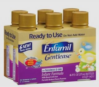 ENFAMIL BABY FORMULA GENTLEASE READY TO FEED SIX PACK LOT OF 4