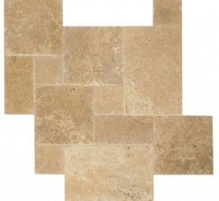   Chiseled Walnut Versailles Travertine Stone Tile Flooring
