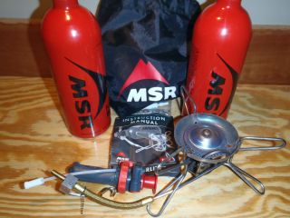 MSR Whisperlite Backpacking Stove and Fuel Canisters