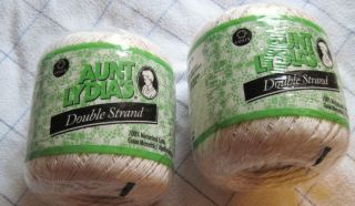LOT OF 2 SKEINS AUNT LYDIAS CROCHET THREAD SIZE 3 NATURAL/WHITE NWB