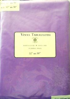   Purple 52 x 90 Rectangular Flannel Back Easy Care New in Pack
