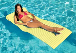   Foam Floating Swimming Pool Float Mattress with Free Bag Yellow