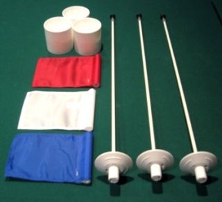 Backyard Putting Green Package 3 Poles 3 Flags 3 Cups