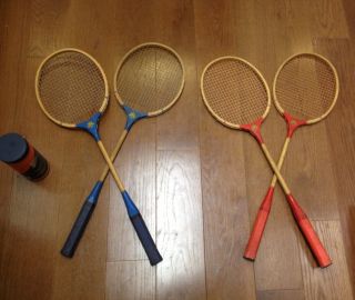 Vintage Victor Crown Badminton Rackets Birdies Old Antique 