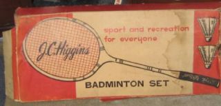   HIGGINS  BADMINTON SET Near Complete Original Box RARE