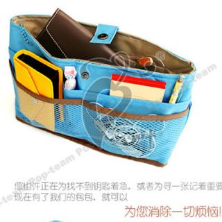 Purse Handbag Bag Organizer Inner Bag Storage Blue J25B