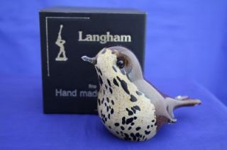 langham glass hand made crystal thrush bird new