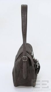Balenciaga Brown Lambskin Leather Medium Buckle Shoulder Bag NEW