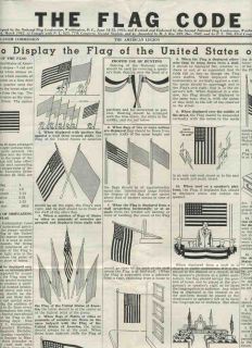 American Flag Code History Display Respect 48 Star 1954