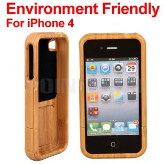 Bamboo Wood Hard Back Shell Case Cover Protector for iPhone 4 4S
