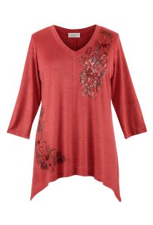 Avenue Plus Size Bling Print Side Tail Top