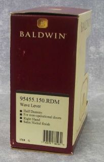 Baldwin Premium Dummy Trim Wave Lever Satin Nickel Handle 95455 150 