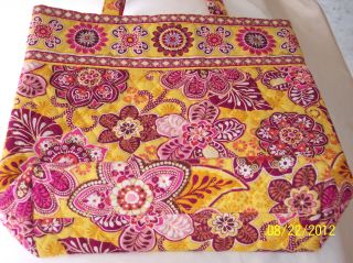 Vera Bradley Handbag Bali Gold Pattern Tote Purse Carry All Paisley 
