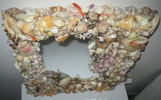 GORGEOUS Shell Framed Mirror Signed Soo Balmuth 2001