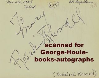 Lew Ayres Rosalind Russell Autographs 1937