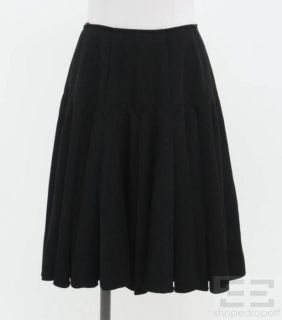 azzedine alaia black wool cut out full skirt size 40