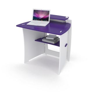 Legare Student Child Purple White 34inch Solid Wood Desk Shelf No Tool 