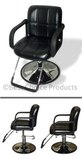 Hydraulic Barber Chair Styling Salon Work Station Chair Black Leather 