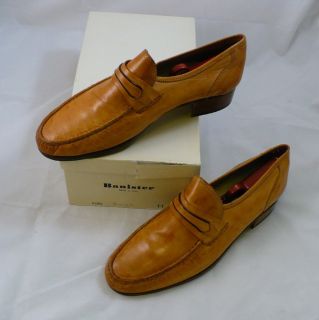 Vintage Bannister Mens Leather Beige Dress Loafers Size 11M Shoes 