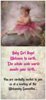 25 Baby Girl Shower Invite Cards with Without Envelopes