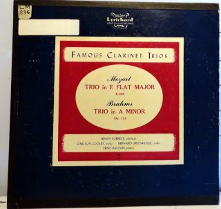 Mozart Brahms Clarinet Trios Forrest Red Vinyl LL9