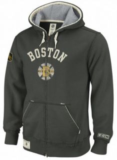 Boston Bruins Reebok Classic Hockey Full Zip Hooded Sweatshirt Sz M 