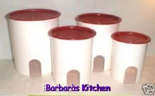 Tupperware Reminder Canister set in White and Passion Red NEW