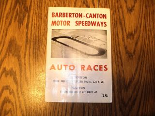 vintage barberton canton motor speedway racing program 1958 ohio 