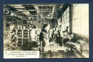 B8457 Conns Band Instrument Factory RP Postcard