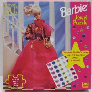 1991 Barbie Jewel Puzzle Barbie Jigsaw Puzzle 70p F SEALED Golden 4 
