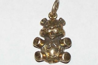 Teddy Bear Small Vintage Sterling Silver Charms Adorable one sided 