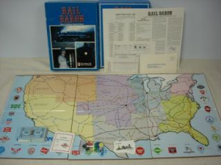 1977 Avalon Hill Rail Baron Bookshelf Game Building Railroad Empires 