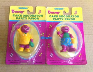 Barney Cake Decorator Party Favors 2 Pieces 1993 RARE New